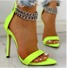 Silver Chain Ring High Heels