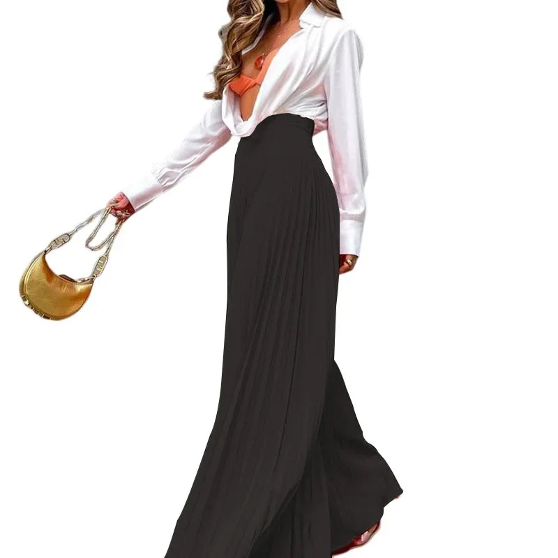 Women's High Waist Long Wide-Leg Pants – Effortless Elegance & Comfort