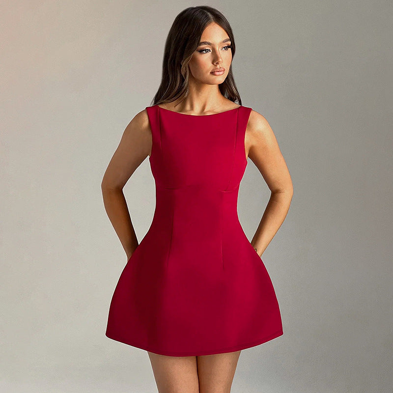 Fit Backless Mini Dress